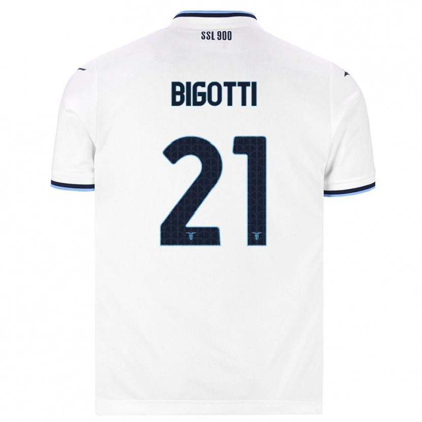 Danxen Barn Massimo Bigotti #21 Vit Marinblå Bortatröja Matchtröjor 2026/27 Tröjor T-Tröja