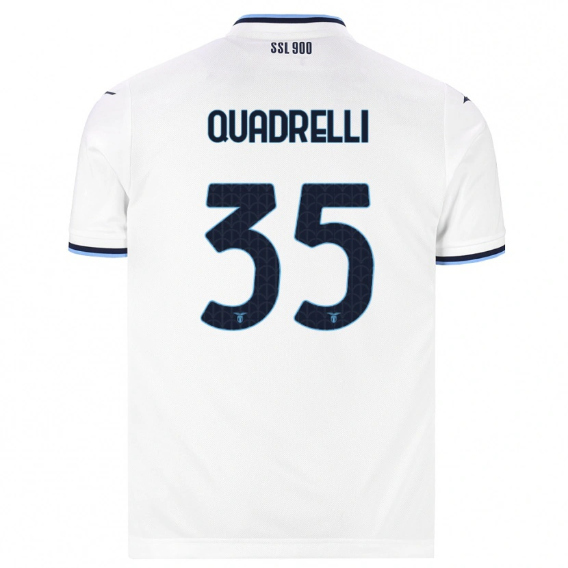 Danxen Barn Leonardo Quadrelli #35 Vit Marinblå Bortatröja Matchtröjor 2026/27 Tröjor T-Tröja
