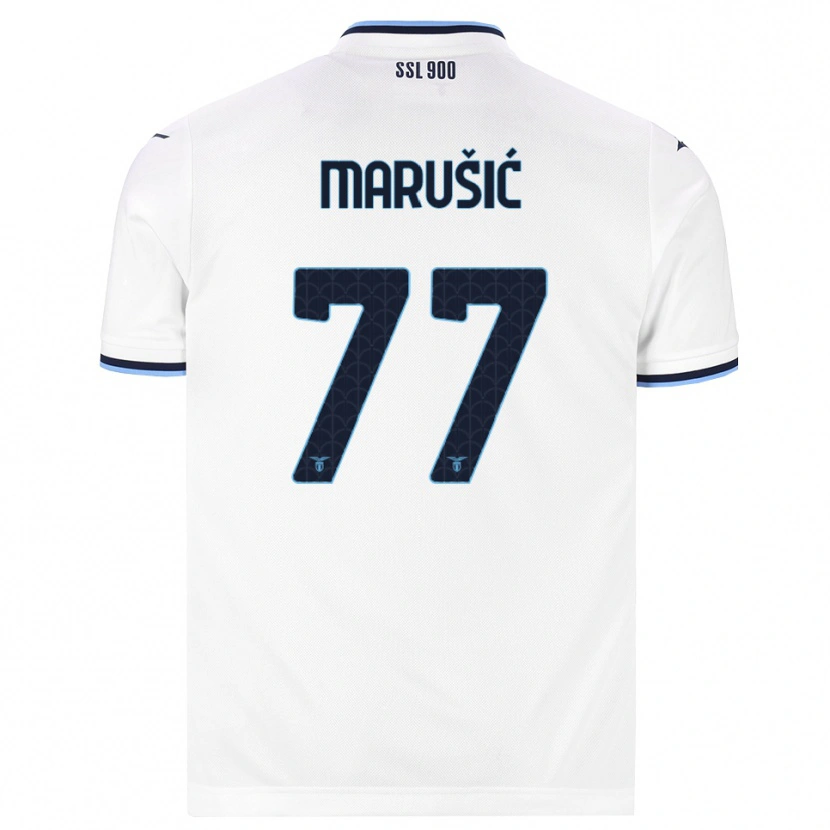 Danxen Barn Adam Marusic #77 Vit Marinblå Bortatröja Matchtröjor 2026/27 Tröjor T-Tröja
