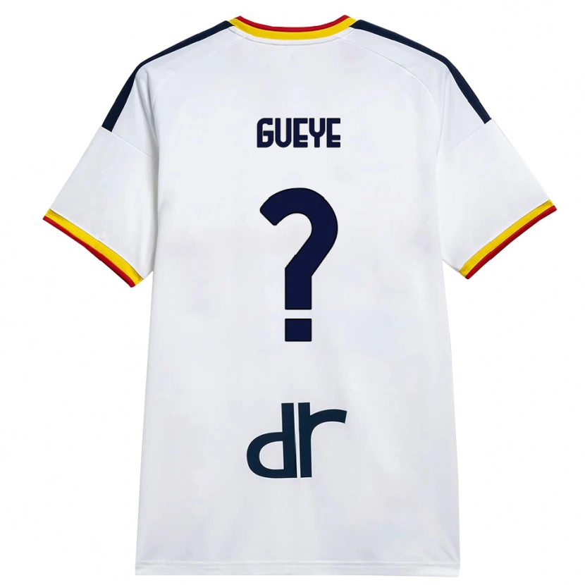 Danxen Barn Pape Gueye #0 Vit Gul Röd Bortatröja Matchtröjor 2026/27 Tröjor T-Tröja