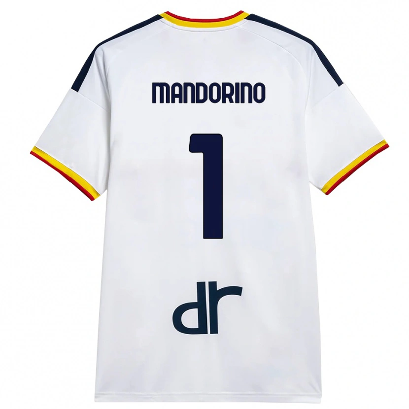 Danxen Barn Matteo Mandorino #1 Vit Gul Röd Bortatröja Matchtröjor 2026/27 Tröjor T-Tröja