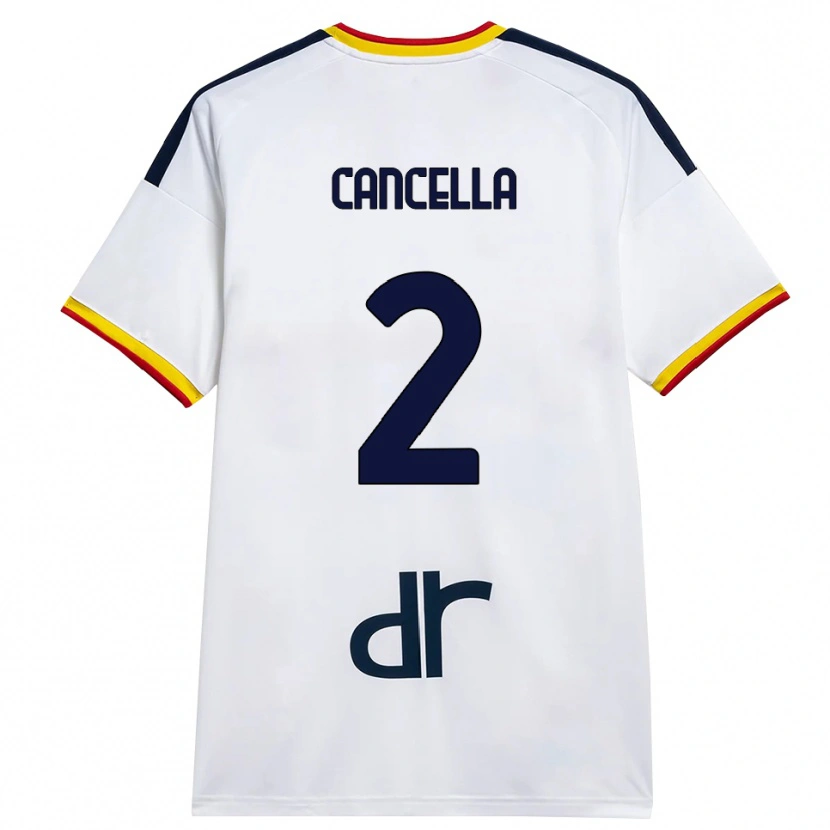Danxen Barn Daniel Cancella #2 Vit Gul Röd Bortatröja Matchtröjor 2026/27 Tröjor T-Tröja