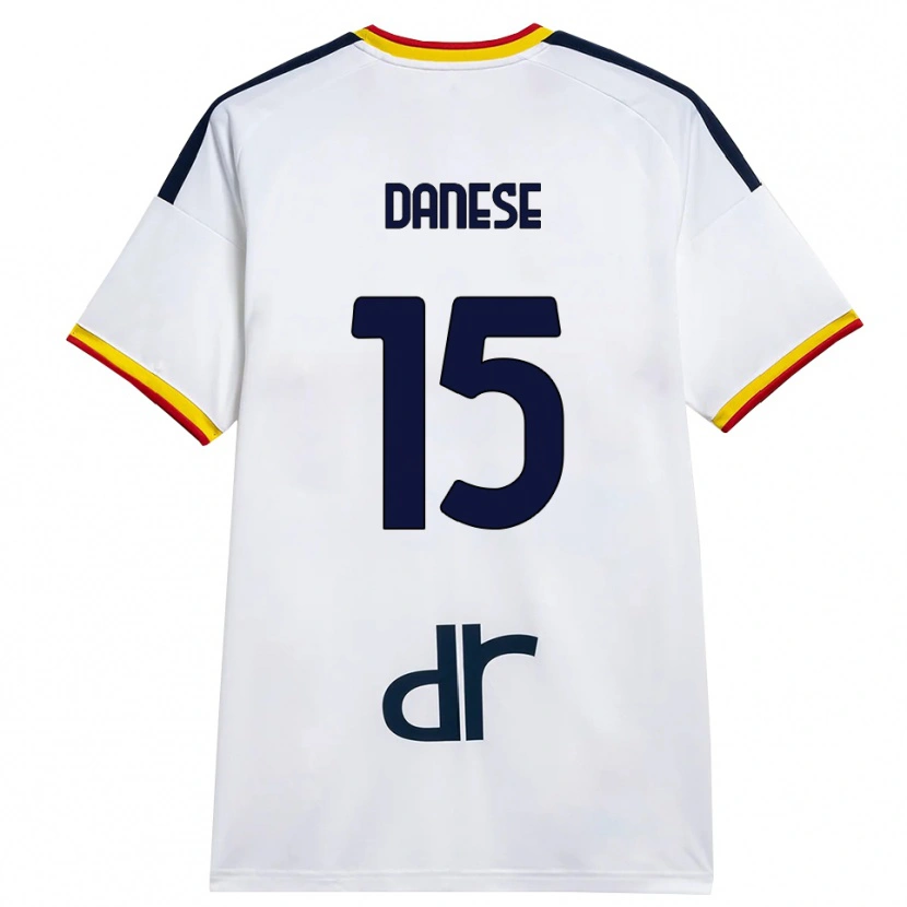Danxen Barn Tommaso Danese #15 Vit Gul Röd Bortatröja Matchtröjor 2026/27 Tröjor T-Tröja
