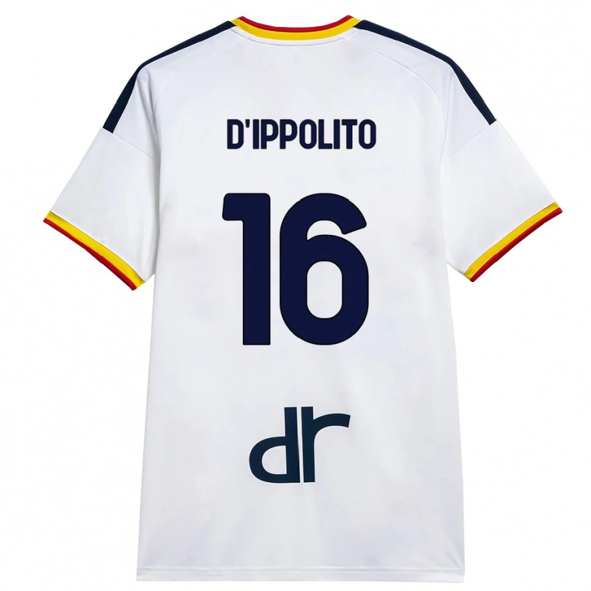 Danxen Barn Nicola D'ippolito #16 Vit Gul Röd Bortatröja Matchtröjor 2026/27 Tröjor T-Tröja