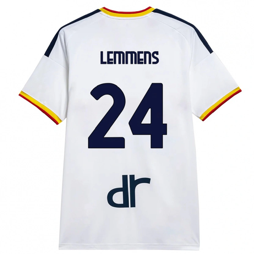Danxen Barn Mats Lemmens #24 Vit Gul Röd Bortatröja Matchtröjor 2026/27 Tröjor T-Tröja