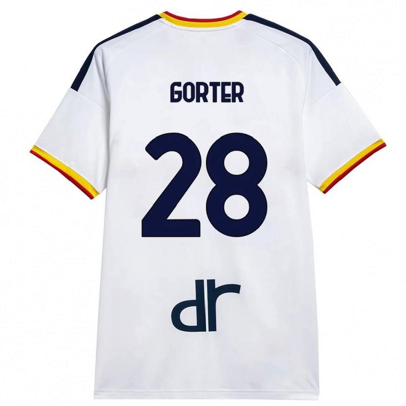 Danxen Barn Olaf Gorter #28 Vit Gul Röd Bortatröja Matchtröjor 2026/27 Tröjor T-Tröja