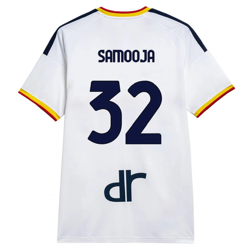Danxen Barn Jasper Samooja #32 Vit Gul Röd Bortatröja Matchtröjor 2026/27 Tröjor T-Tröja