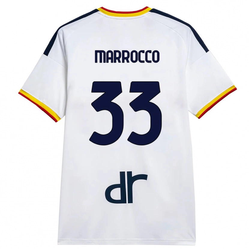 Danxen Barn Iacopo Marrocco #33 Vit Gul Röd Bortatröja Matchtröjor 2026/27 Tröjor T-Tröja