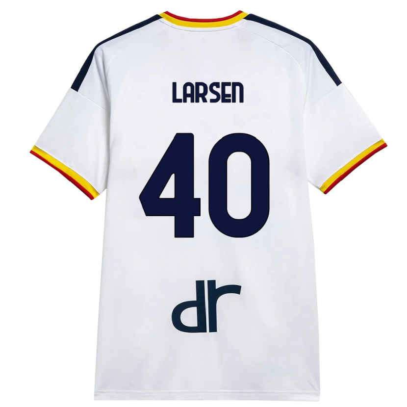 Danxen Barn Emil Larsen #40 Vit Gul Röd Bortatröja Matchtröjor 2026/27 Tröjor T-Tröja