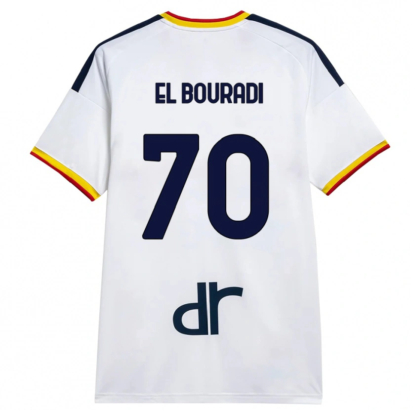 Danxen Barn Walid El Bouradi #70 Vit Gul Röd Bortatröja Matchtröjor 2026/27 Tröjor T-Tröja