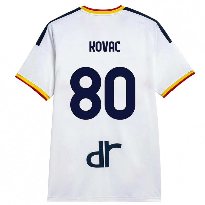 Danxen Barn Niko Kovač #80 Vit Gul Röd Bortatröja Matchtröjor 2026/27 Tröjor T-Tröja