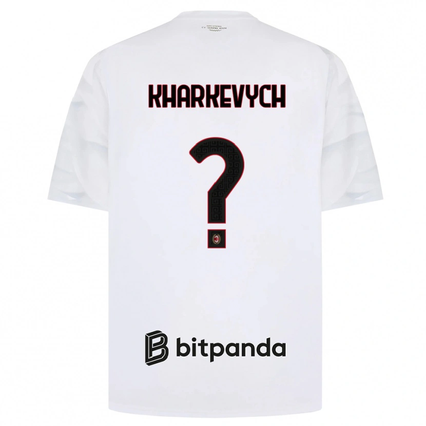 Danxen Barn Yaroslav Kharkevych #0 Vit Röd Svart Bortatröja Matchtröjor 2026/27 Tröjor T-Tröja