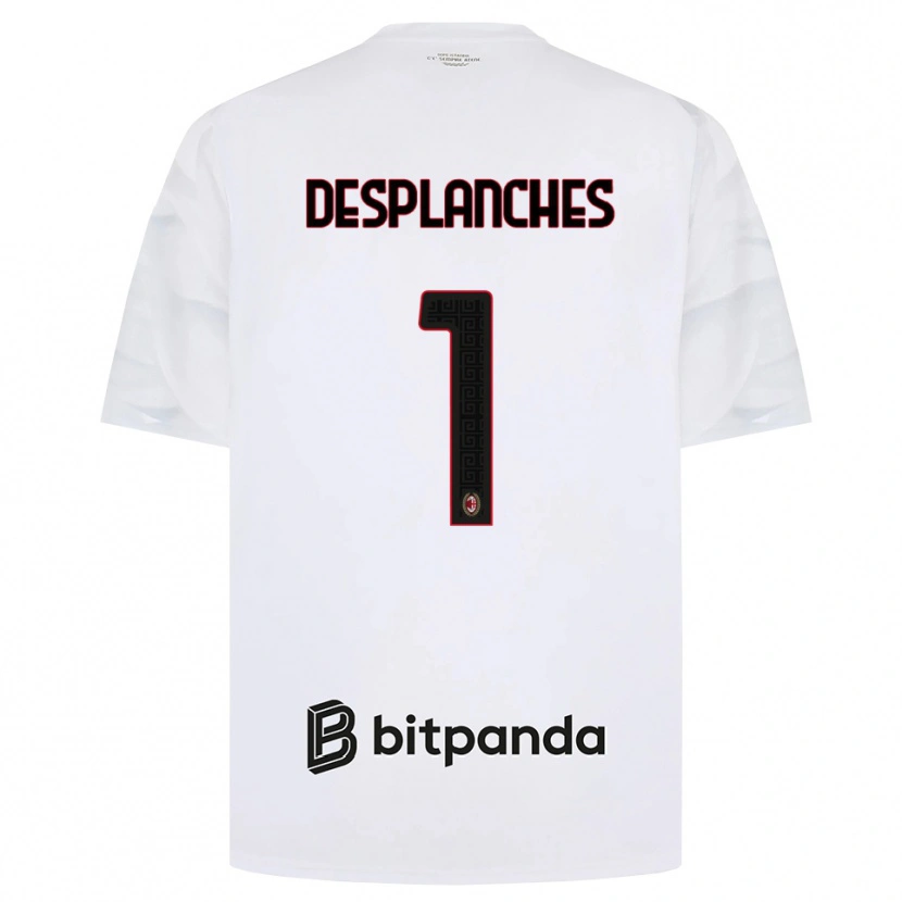 Danxen Barn Sebastiano Desplanches #1 Vit Röd Svart Bortatröja Matchtröjor 2026/27 Tröjor T-Tröja
