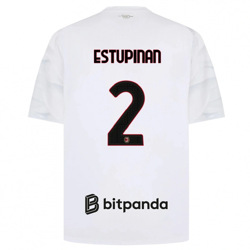 Danxen Barn Pervis Estupiñán #2 Vit Röd Svart Bortatröja Matchtröjor 2026/27 Tröjor T-Tröja