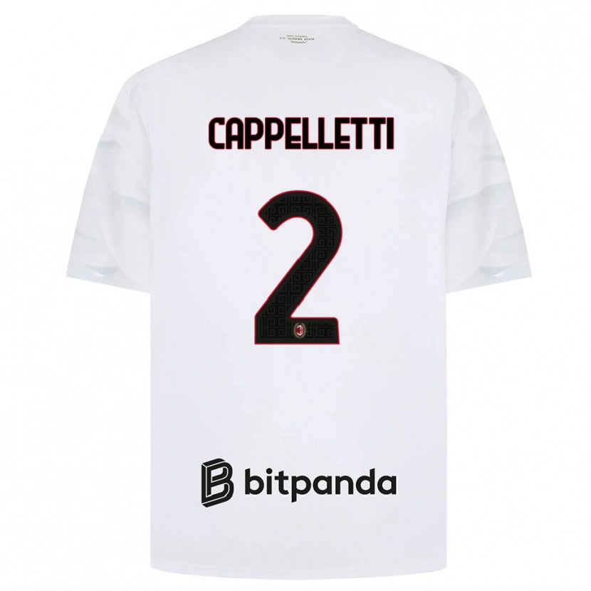 Danxen Barn Mattia Cappelletti #2 Vit Röd Svart Bortatröja Matchtröjor 2026/27 Tröjor T-Tröja
