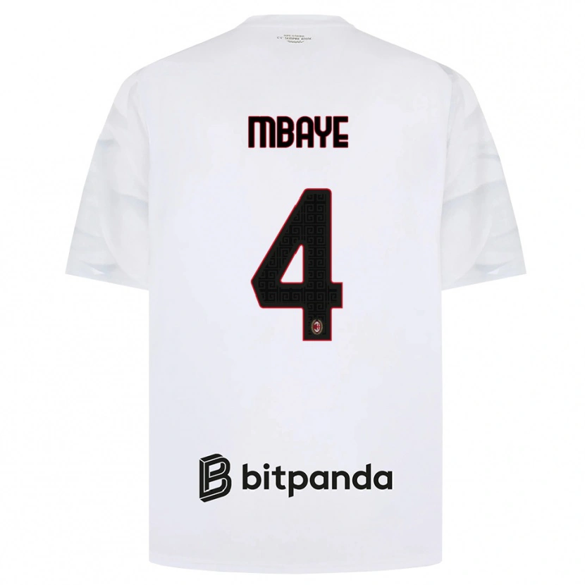 Danxen Barn Astin Mbaye #4 Vit Röd Svart Bortatröja Matchtröjor 2026/27 Tröjor T-Tröja