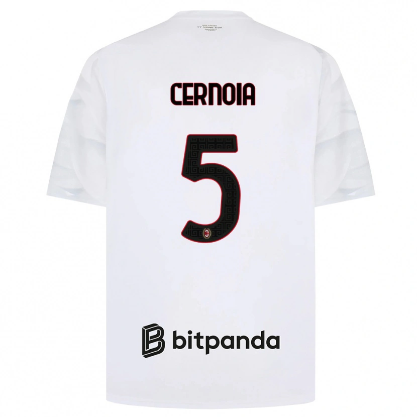 Danxen Barn Valentina Cernoia #5 Vit Röd Svart Bortatröja Matchtröjor 2026/27 Tröjor T-Tröja
