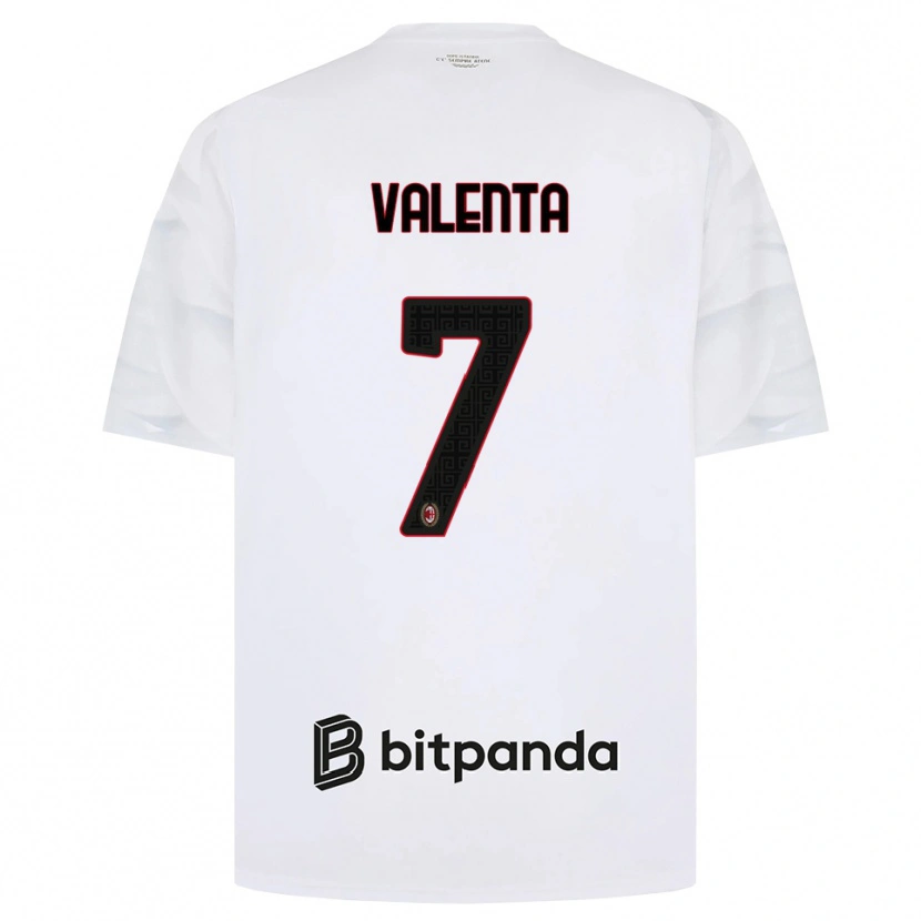 Danxen Barn Tommaso Valenta #7 Vit Röd Svart Bortatröja Matchtröjor 2026/27 Tröjor T-Tröja
