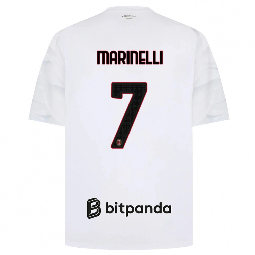 Danxen Barn Gloria Marinelli #7 Vit Röd Svart Bortatröja Matchtröjor 2026/27 Tröjor T-Tröja