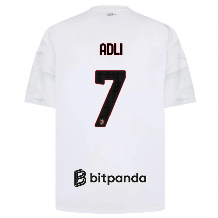 Danxen Barn Yacine Adli #7 Vit Röd Svart Bortatröja Matchtröjor 2026/27 Tröjor T-Tröja