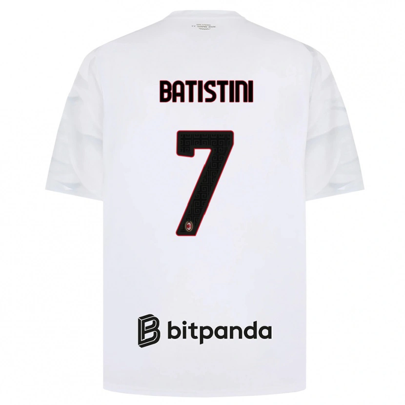 Danxen Barn Simone Batistini #7 Vit Röd Svart Bortatröja Matchtröjor 2026/27 Tröjor T-Tröja