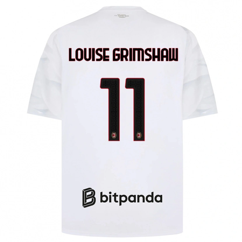 Danxen Barn Christy Louise Grimshaw #11 Vit Röd Svart Bortatröja Matchtröjor 2026/27 Tröjor T-Tröja