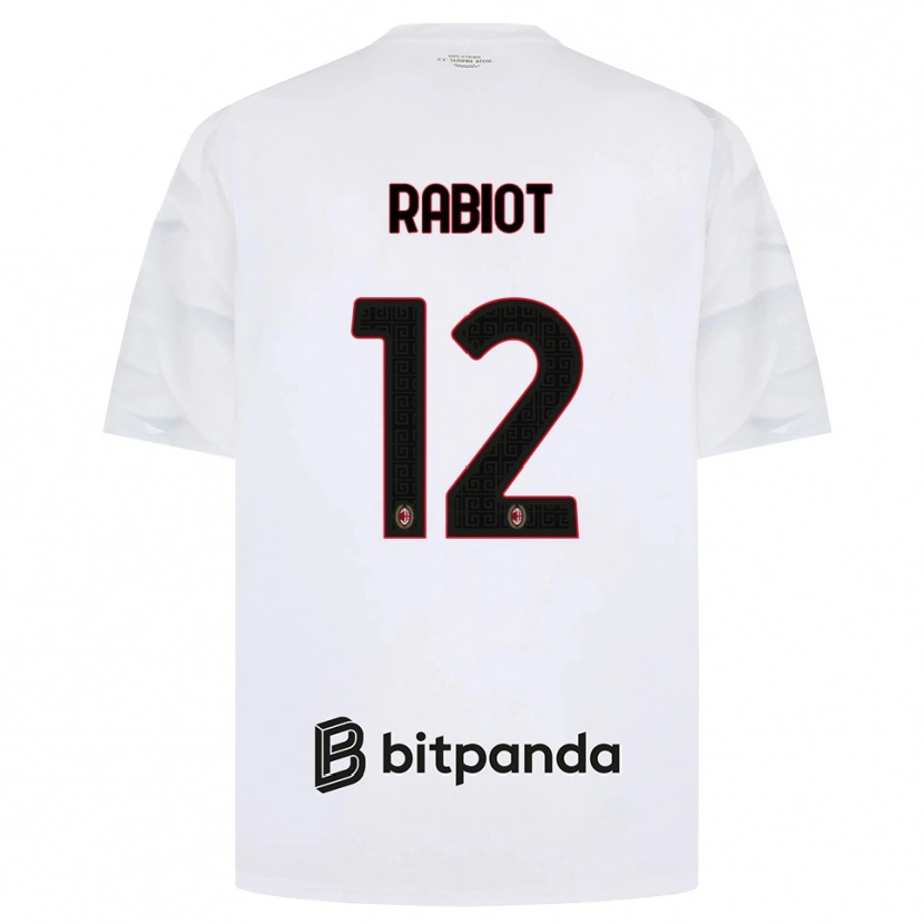 Danxen Barn Adrien Rabiot #12 Vit Röd Svart Bortatröja Matchtröjor 2026/27 Tröjor T-Tröja