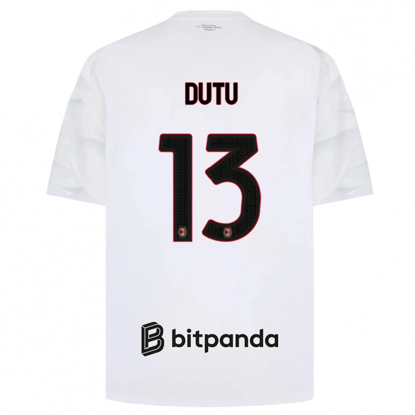 Danxen Barn Matteo Dutu #13 Vit Röd Svart Bortatröja Matchtröjor 2026/27 Tröjor T-Tröja