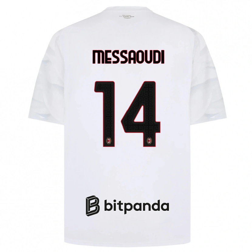 Danxen Barn Yanis Messaoudi #14 Vit Röd Svart Bortatröja Matchtröjor 2026/27 Tröjor T-Tröja