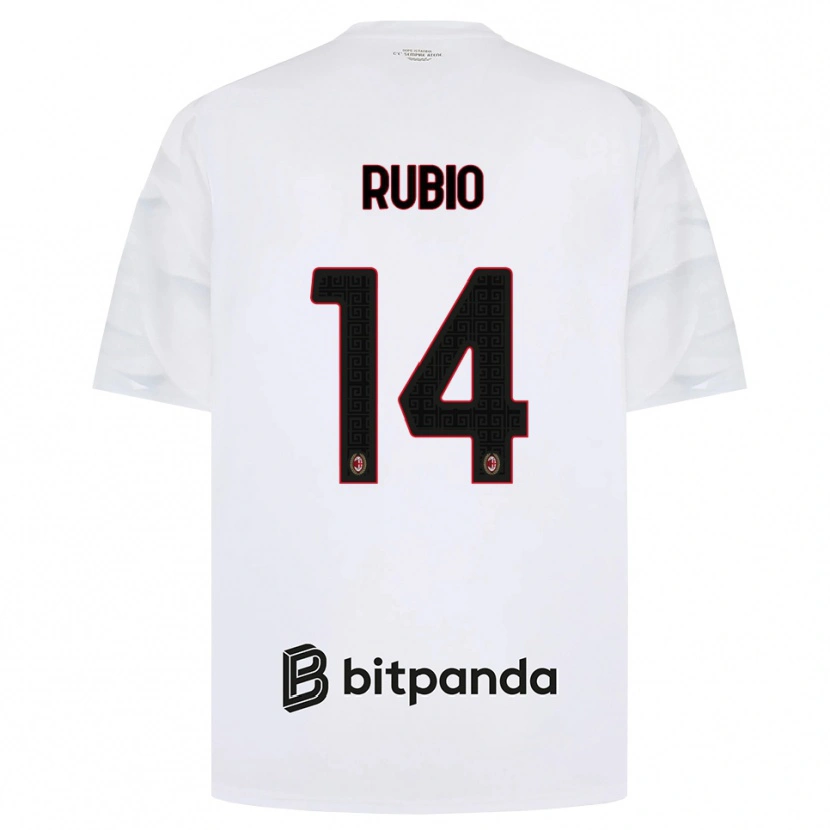Danxen Barn Silvia Rubio #14 Vit Röd Svart Bortatröja Matchtröjor 2026/27 Tröjor T-Tröja