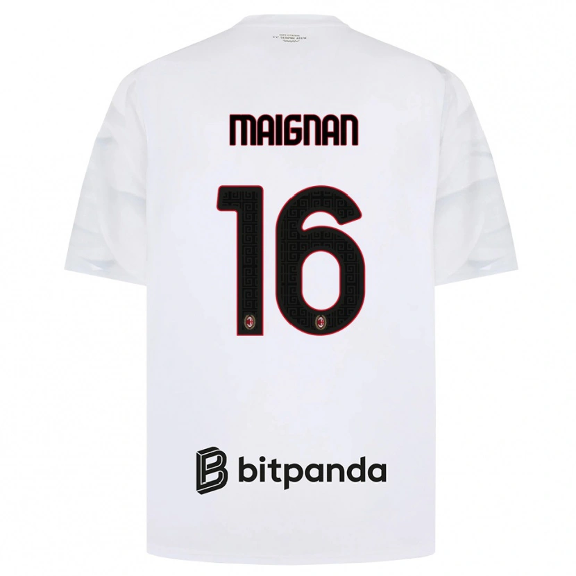 Danxen Barn Mike Maignan #16 Vit Röd Svart Bortatröja Matchtröjor 2026/27 Tröjor T-Tröja
