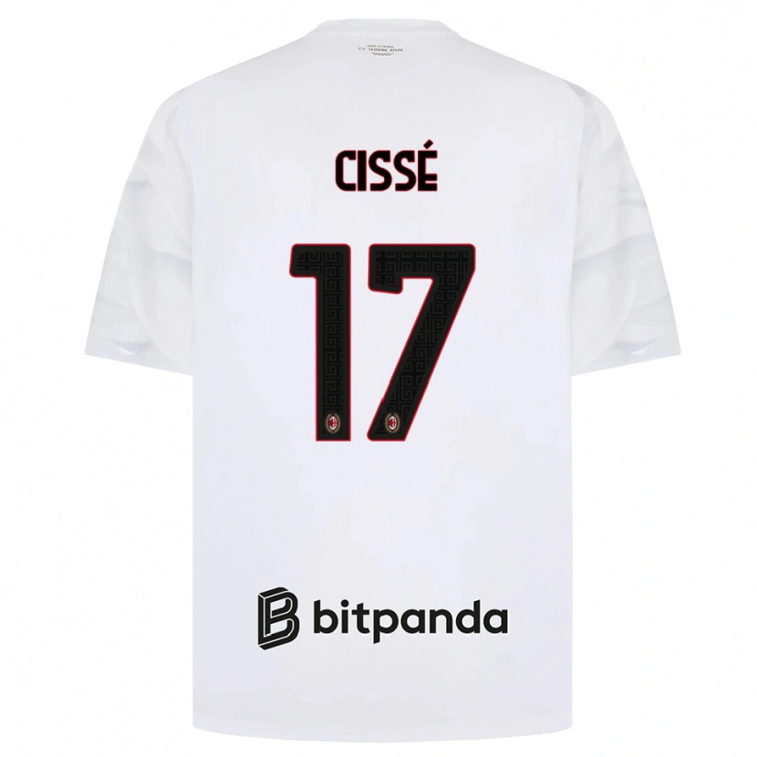 Danxen Barn Maiga-Hamadoun Cissé #17 Vit Röd Svart Bortatröja Matchtröjor 2026/27 Tröjor T-Tröja