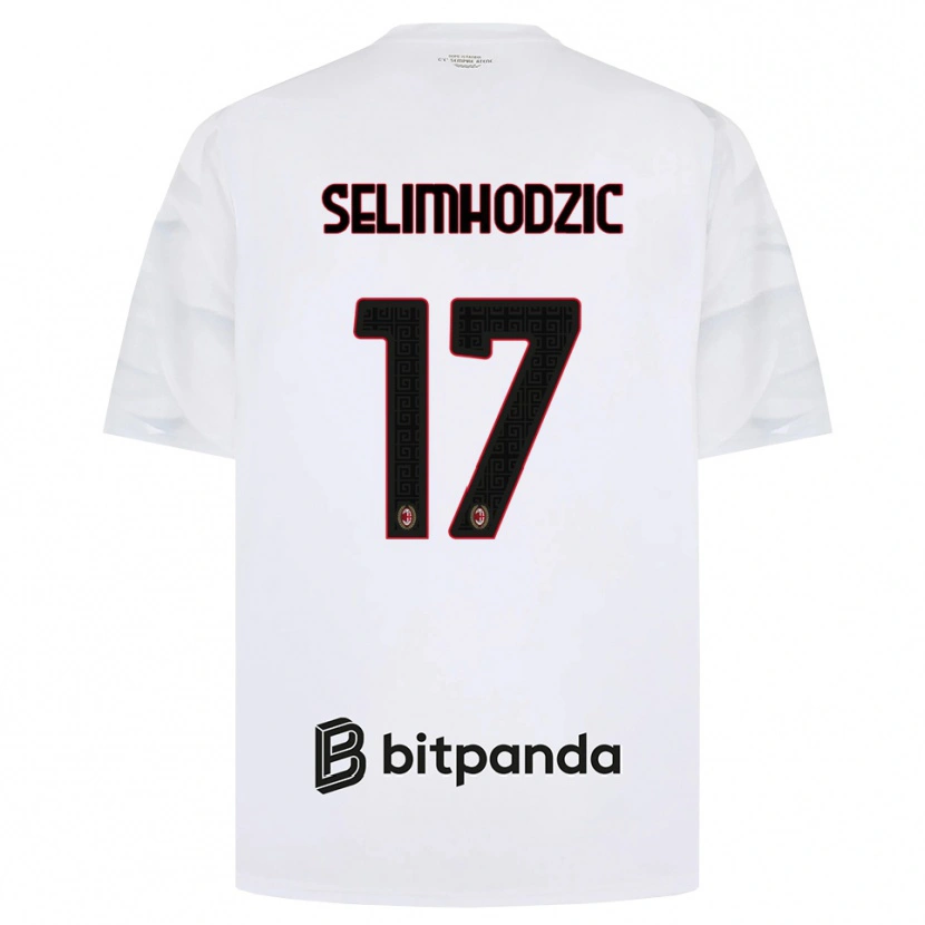 Danxen Barn Noa Selimhodzic #17 Vit Röd Svart Bortatröja Matchtröjor 2026/27 Tröjor T-Tröja