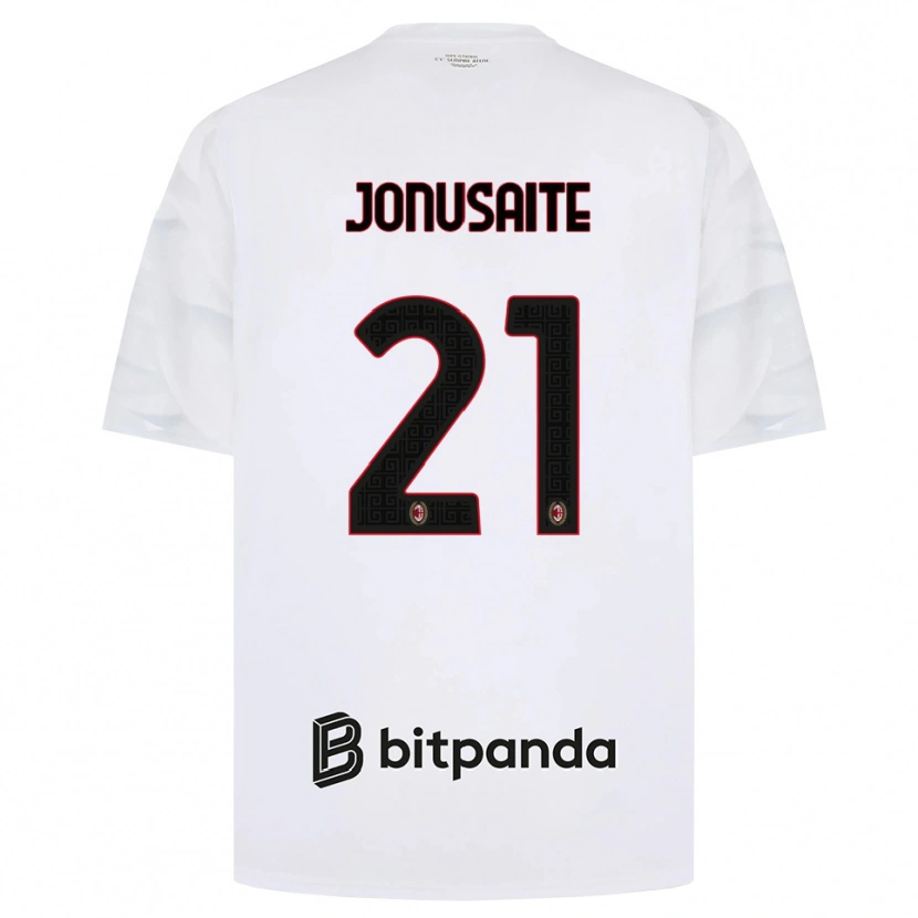 Danxen Barn Rimante Jonusaite #21 Vit Röd Svart Bortatröja Matchtröjor 2026/27 Tröjor T-Tröja