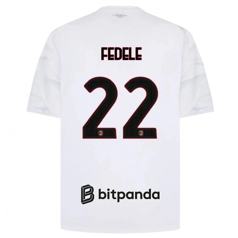 Danxen Barn Noemi Fedele #22 Vit Röd Svart Bortatröja Matchtröjor 2026/27 Tröjor T-Tröja