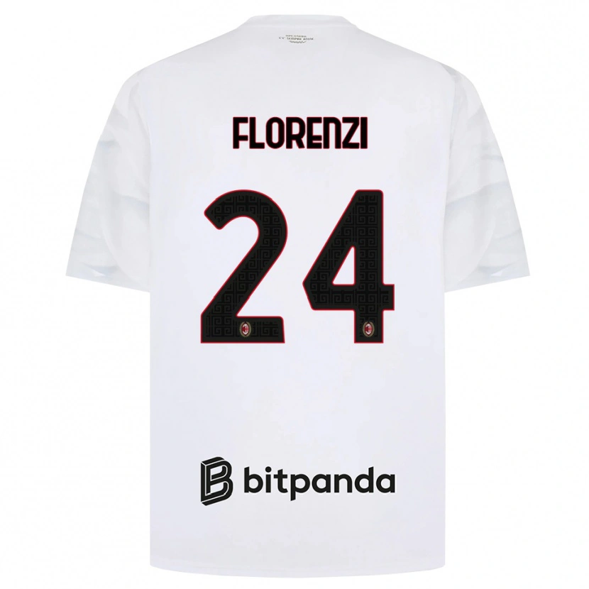 Danxen Barn Alessandro Florenzi #24 Vit Röd Svart Bortatröja Matchtröjor 2026/27 Tröjor T-Tröja