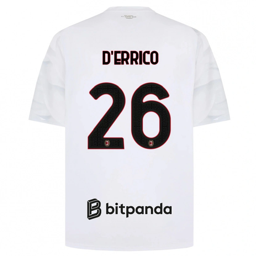 Danxen Barn Leonardo D'errico #26 Vit Röd Svart Bortatröja Matchtröjor 2026/27 Tröjor T-Tröja