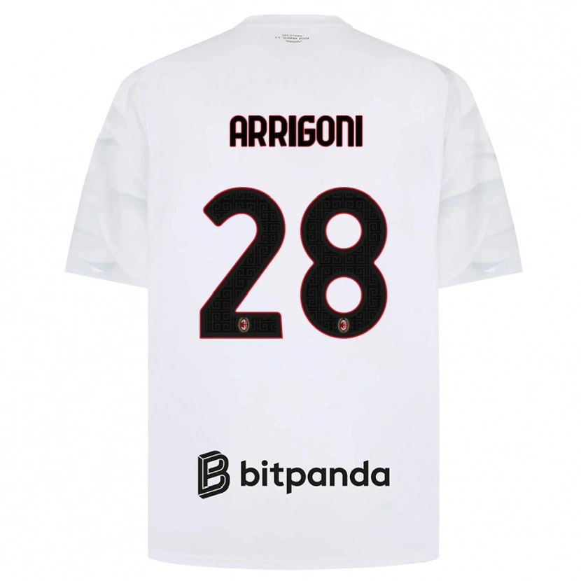 Danxen Barn Giorgia Arrigoni #28 Vit Röd Svart Bortatröja Matchtröjor 2026/27 Tröjor T-Tröja