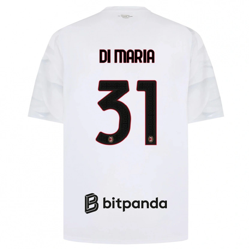 Danxen Barn Alessandro Di Maria #31 Vit Röd Svart Bortatröja Matchtröjor 2026/27 Tröjor T-Tröja