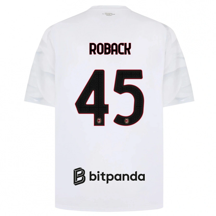 Danxen Barn Emil Roback #45 Vit Röd Svart Bortatröja Matchtröjor 2026/27 Tröjor T-Tröja