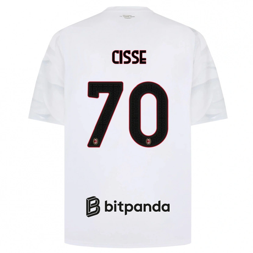 Danxen Barn Alphadjo Cissè #70 Vit Röd Svart Bortatröja Matchtröjor 2026/27 Tröjor T-Tröja