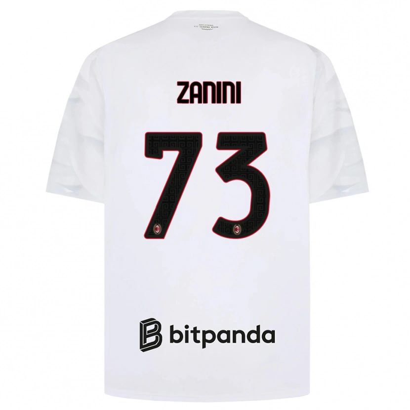 Danxen Barn Paola Zanini #73 Vit Röd Svart Bortatröja Matchtröjor 2026/27 Tröjor T-Tröja