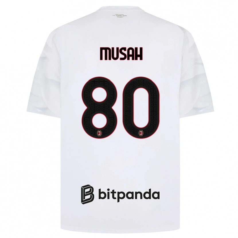 Danxen Barn Yunus Musah #80 Vit Röd Svart Bortatröja Matchtröjor 2026/27 Tröjor T-Tröja