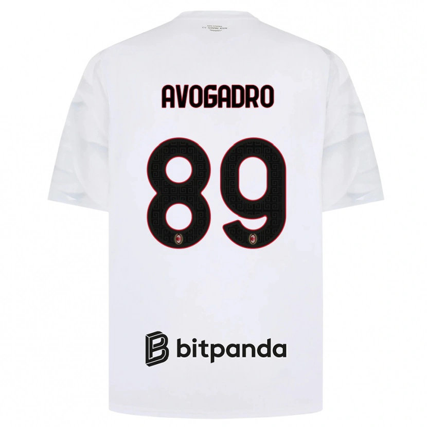 Danxen Barn Pietro Avogadro #89 Vit Röd Svart Bortatröja Matchtröjor 2026/27 Tröjor T-Tröja