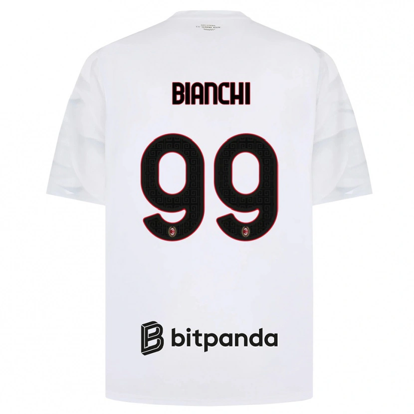 Danxen Barn Alessandro Bianchi #99 Vit Röd Svart Bortatröja Matchtröjor 2026/27 Tröjor T-Tröja