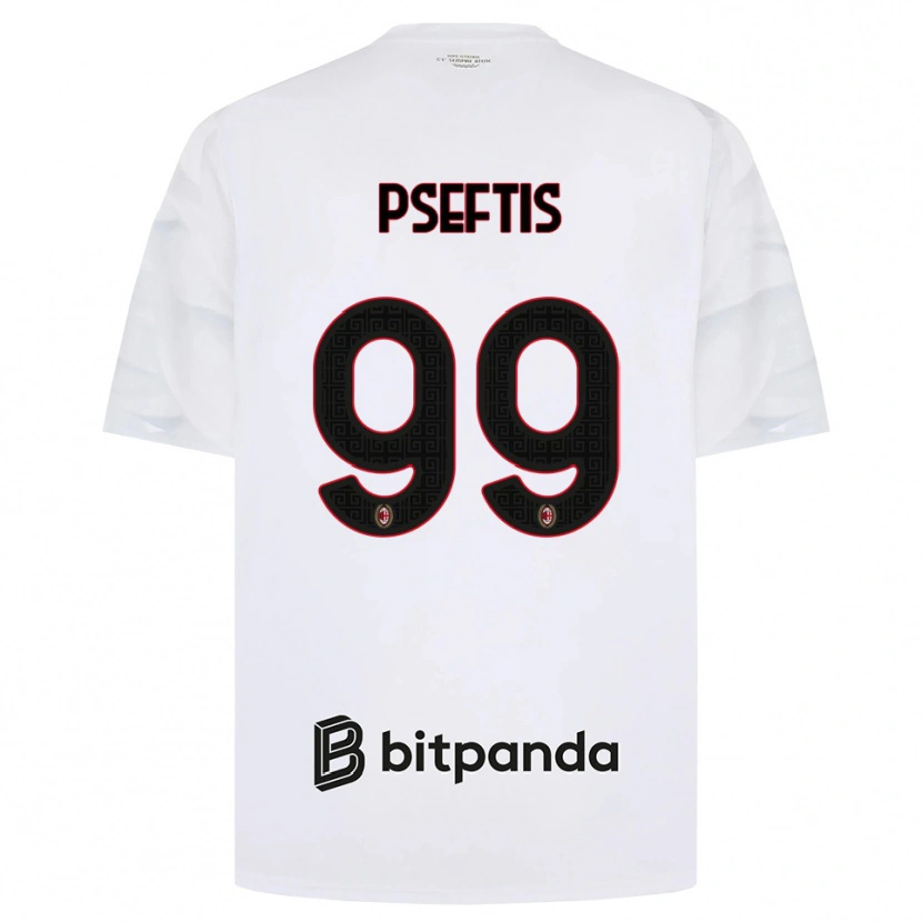Danxen Barn Fotios Pseftis #99 Vit Röd Svart Bortatröja Matchtröjor 2026/27 Tröjor T-Tröja
