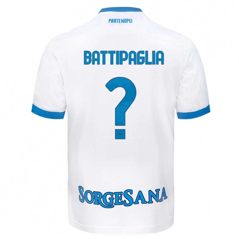 Danxen Barn Luca Battipaglia #0 Vit Himmelblå Bortatröja Matchtröjor 2026/27 Tröjor T-Tröja