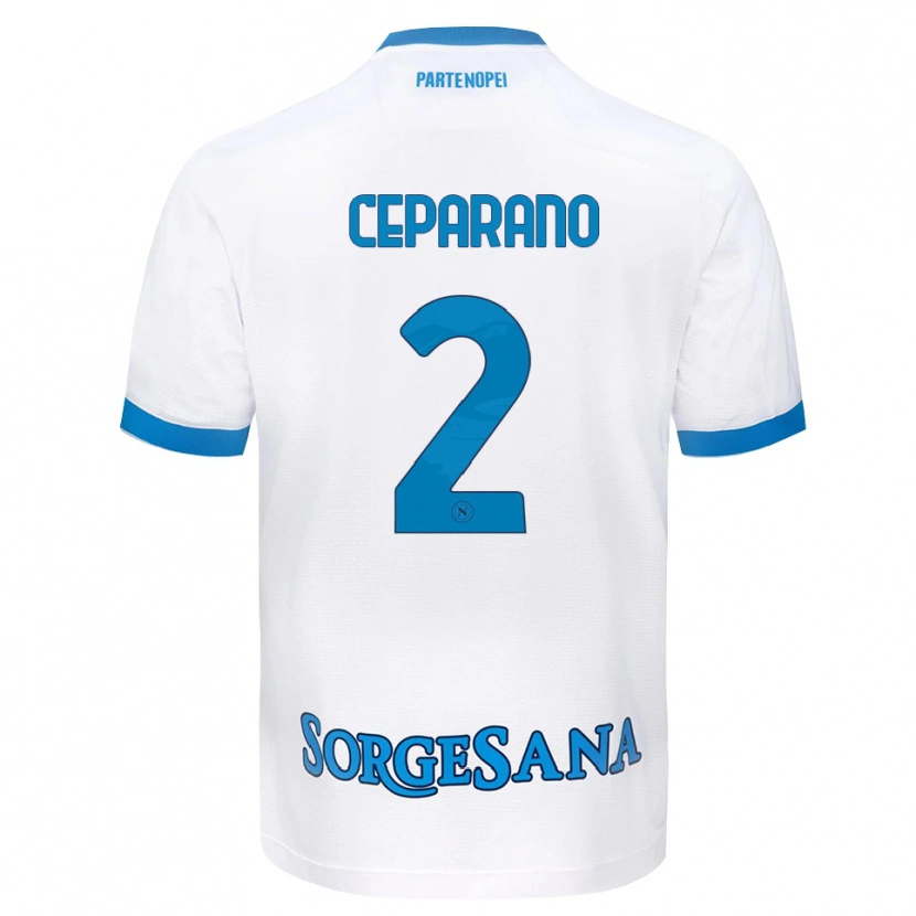Danxen Barn Mario Ceparano #2 Vit Himmelblå Bortatröja Matchtröjor 2026/27 Tröjor T-Tröja