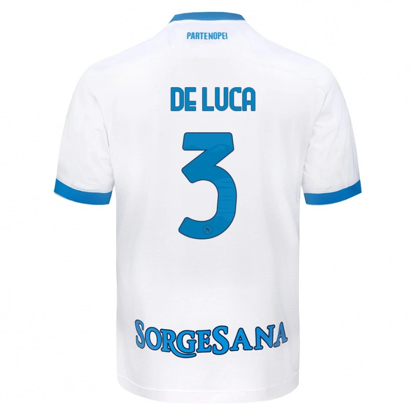 Danxen Barn Alfonso De Luca #3 Vit Himmelblå Bortatröja Matchtröjor 2026/27 Tröjor T-Tröja