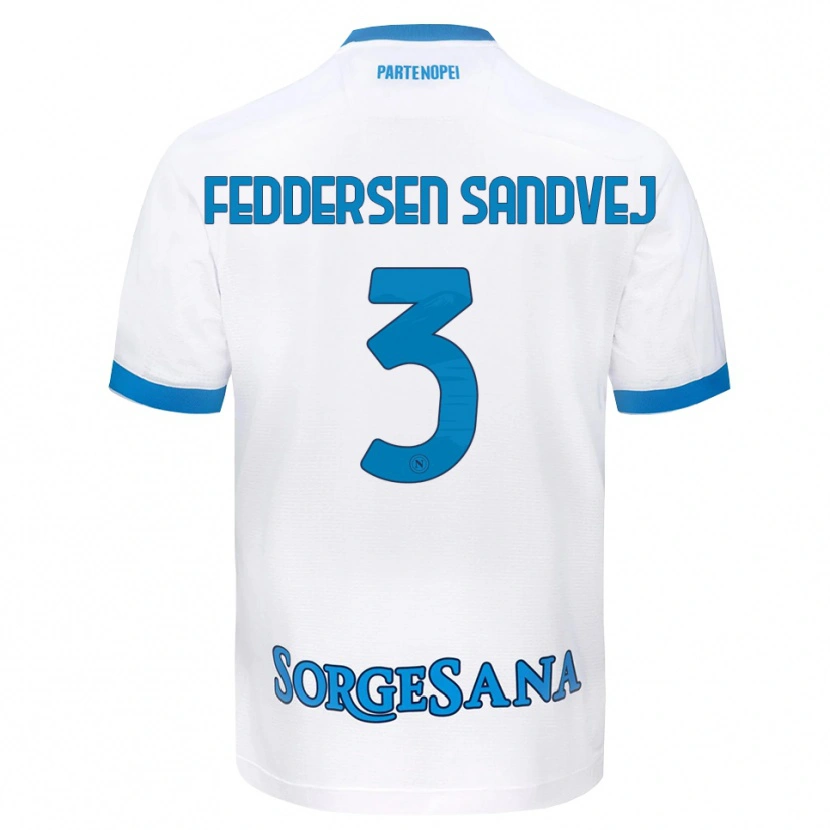 Danxen Barn Cecilie Feddersen Sandvej #3 Vit Himmelblå Bortatröja Matchtröjor 2026/27 Tröjor T-Tröja